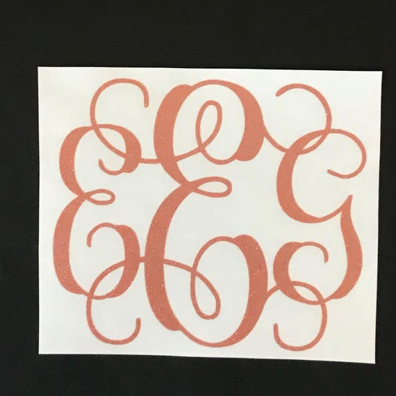 GLITTER Monogram Decal | Choose size & color | Stickers for Yeti cups, tumblers, mugs, water bottles, cars, laptops and devices