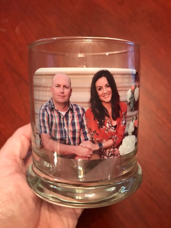 PHOTO Candle Holder, WATERPROOF, High Quality shaped decal using your favorite photo or logo | Customization available