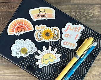 Christian Waterproof 6 Sticker Pack – Durable Vinyl Stickers for Water Bottles, Journals, Car Windows, Laptops & More, Pack 2290