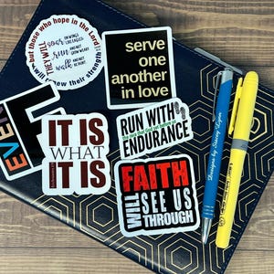 Christian Waterproof 6 Sticker Pack – Durable Vinyl Stickers for Water Bottles, Journals, Car Windows, Laptops & More, Pack 2279
