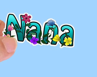 Nana WildflowerSticker - Durable Vinyl Sticker for Water Bottles, Journals, Car Windows, Laptops & More