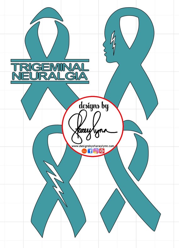 TRIGEMINAL NEURALGIA Awareness Ribbon Decal | Teal Ribbon | Facial pain Awareness Ribbon | TA
