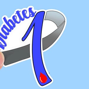 Type 1 Diabetes - Durable Vinyl Sticker for Water Bottles, Journals, Car Windows, Laptops & More