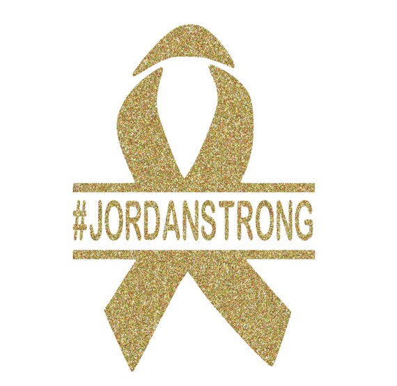 Personalized GLITTER Cancer Ribbon Decal | Choose size & color | Stickers for Yeti cups, tumblers, mugs, water bottles, cars, laptops, etc