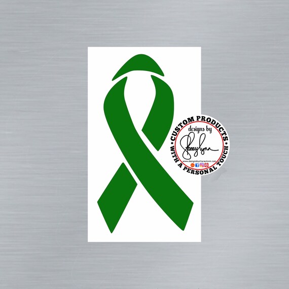 GLYCOGEN STORAGE DISEASE; Green awareness Ribbon Decal, Liver Disease