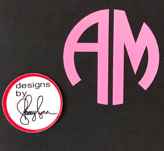 2 Letter Monogram decal, Round | Choose size & color | Stickers for Yeti cups, tumblers, mugs, water bottles, cars, laptops and devices