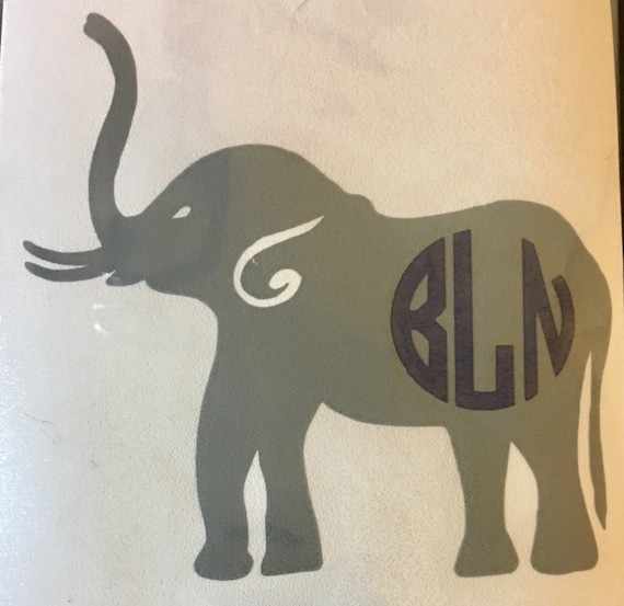 Elephant Monogram Decal| | Choose size | Stickers for Yeti cups, tumblers, mugs, water bottles, cars, laptops and devices