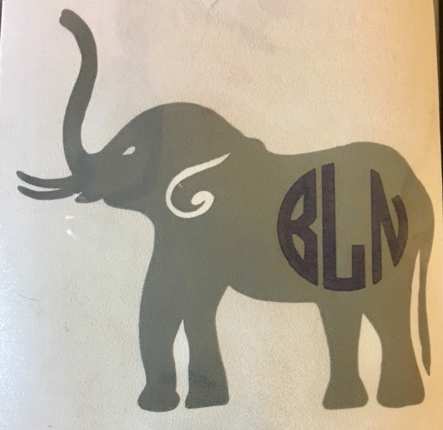 Elephant Monogram Decal Stickers for Yeti cups tumblers Etsy