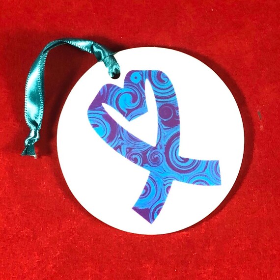 Suicide Awareness Ceramic Photo Ornament, 2.85"