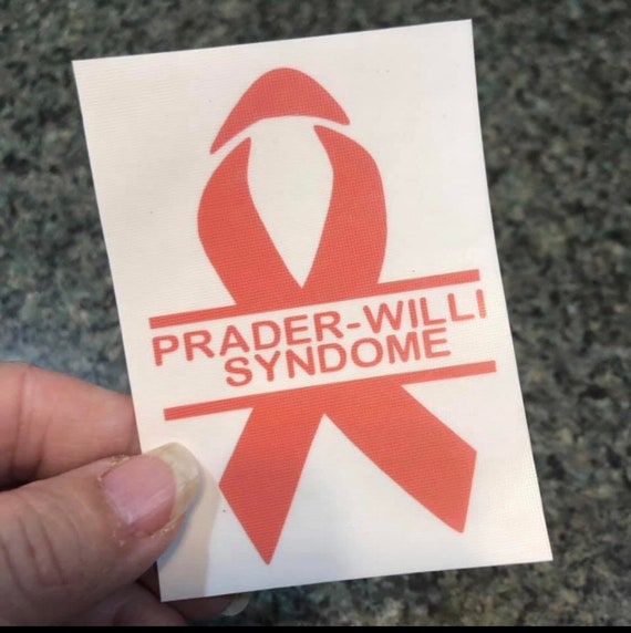 PRADER - WILLI SYNDROME Awareness Ribbon Decal | Orange Ribbon