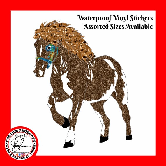 HORSE STICKER- Waterproof, tear-resistant, vinyl decal available in assorted sizes or full sheets