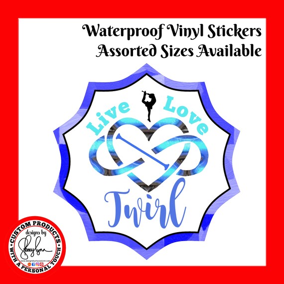 BATON TWIRLER STICKER Waterproof tear-resistant vinyl decal in assorted sizes