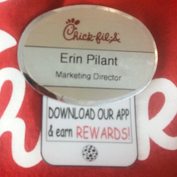 Chick-fil-A Name tag add-ons Sets of 12 Download the App | Etsy