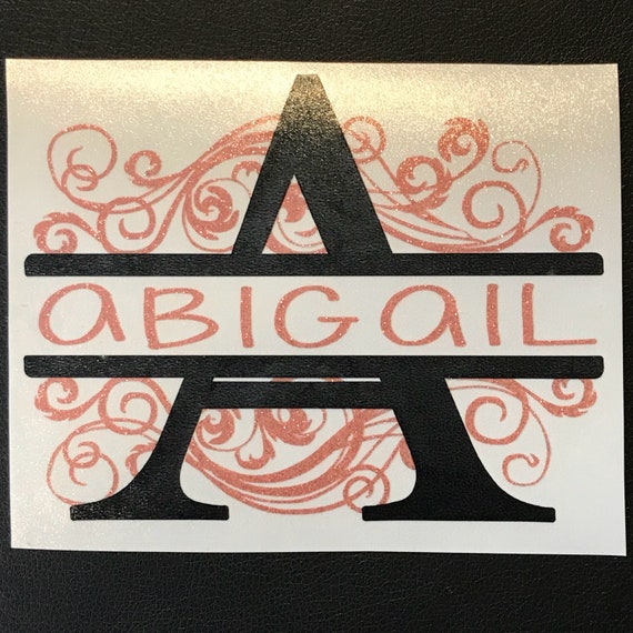 Split Letter Name Decal |GLITTER | Decals for framing, cars, laptops & signs