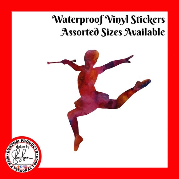 BATON TWIRLER STICKER Waterproof tear-resistant vinyl decal in assorted sizes