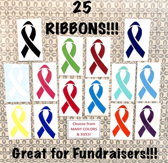 BULK Cancer Awareness Decals | Set of 25, any Color | Awareness Ribbon decals