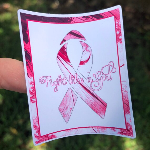 Breast Cancer Sticker, Fight Like a Girl- Waterproof, tear-resistant, vinyl decal available in assorted sizes or full sheets