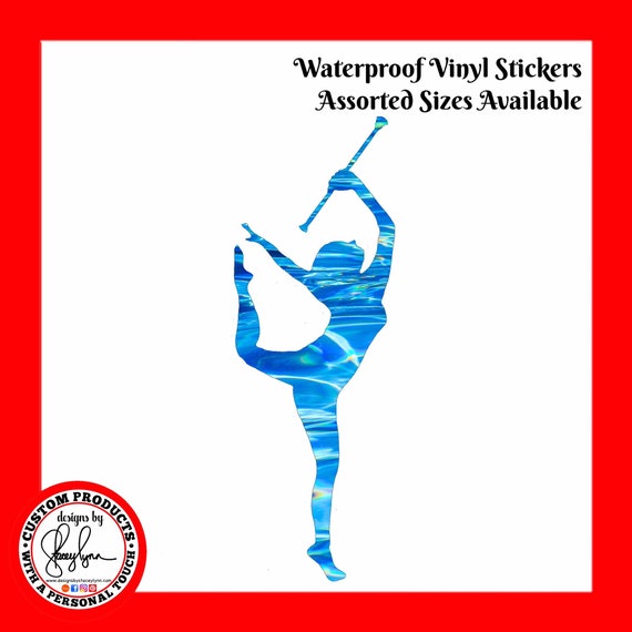 BATON TWIRLER STICKER Waterproof tear-resistant vinyl decal in assorted sizes