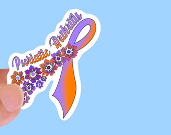 Psoriatic Arthritis Awareness - Durable Vinyl Sticker for Water Bottles, Journals, Car Windows, Laptops & More