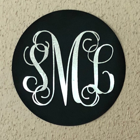 GLITTER Monogram WALL decal | Choose size & color | Vine Monogram | Decals for girl's bedroom, dorm room, nursery decor, teen room