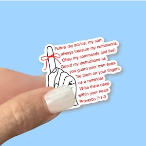 Tie them around your finger as a reminder - Christian Vinyl Stickers for Water Bottles, Journals, Cars, Laptops & More