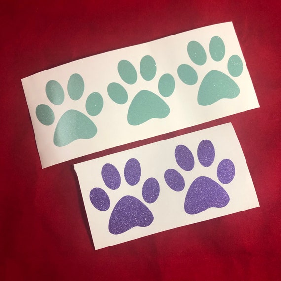 Glitter Paw Print Decal; Sticker for Yeti cups, tumblers, mugs, water bottles, cars, laptops and devices