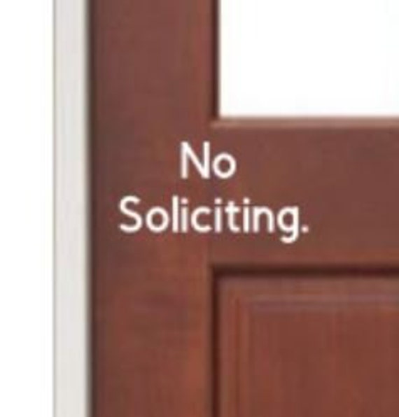 NO SOLICITING decal | No Soliciting Sticker | Decal for home or business