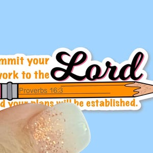 Encomienda tu trabajo al Señor y tus planes se afirmarán -Pegatinas cristianas de vinilo para botellas de agua, diarios, automóviles, computadoras portátiles y más