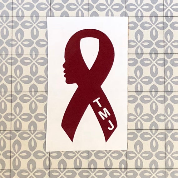 TMJ awareness ribbon decal | TMJ ribbon | November awareness month | temporomandibular joint disorder