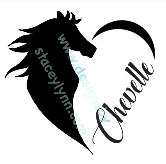 GLITTER Horse Love decal with name; waterproof sticker available in assorted sizes and colors