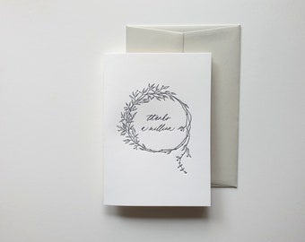 Thanks a million letterpress greeting card, thank you, friendship, modern