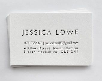 Minimal Letterpress Business Card 'Lowe'