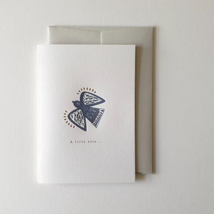 Eine kleine Notiz... Letterpress Grußkarte, Danke, Freundschaft, modern