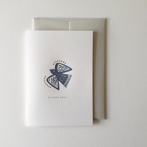 A little note... letterpress greeting card, thank you, friendship, modern