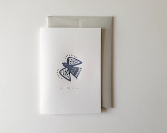 A little note... letterpress greeting card, thank you, friendship, modern