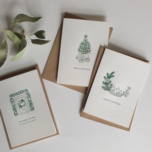 Cartes de Noël typographiques traditionnelles, lot de 6
