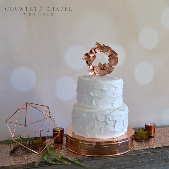 hammered copper cake stand