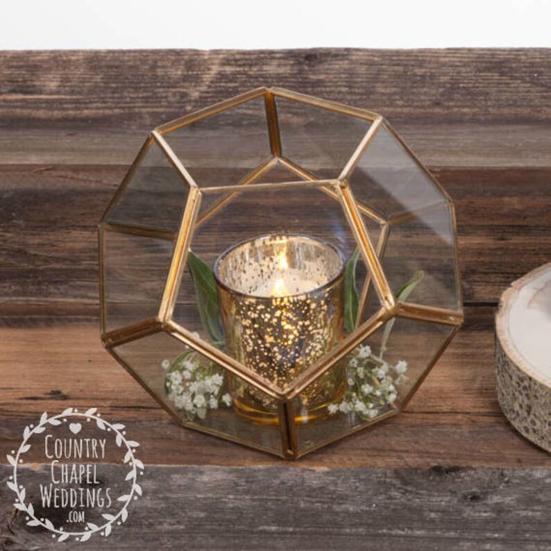 Gold Geometric Terrarium Wedding Terrarium Succulent Etsy