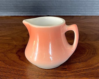1950's Jackson China, Falls Creek, PA, Pink Air Brushed Mini Restaurant Creamer, White Interior, Excellent VTG Condition, Size in Photo