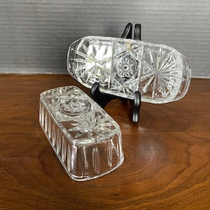 1960-1999 Anchor Hocking, Ea Amer Prescut 1 Stick Covered Clear Glass Butter Dish, Excellent VTG Condition, Appears Unused, Size in Photo