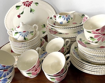 Jaren 1930-1957 OPEN VOORRAAD Blue Ridge Southern Potteries Mt Vernon Dinner Pcs, Excellent VTG Cond. Geen schade, licht gebruik. Details bekijken