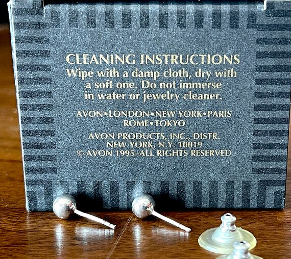 1995 AVON Sterling Silver Basic Ball Stud Earring… - image 6