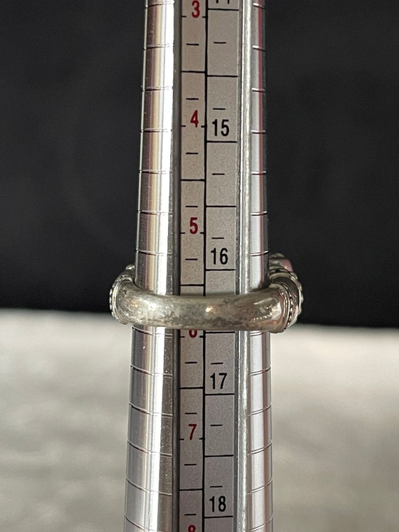 VTG Sterling Silver Chunky Rectangular Raised Orn… - image 10