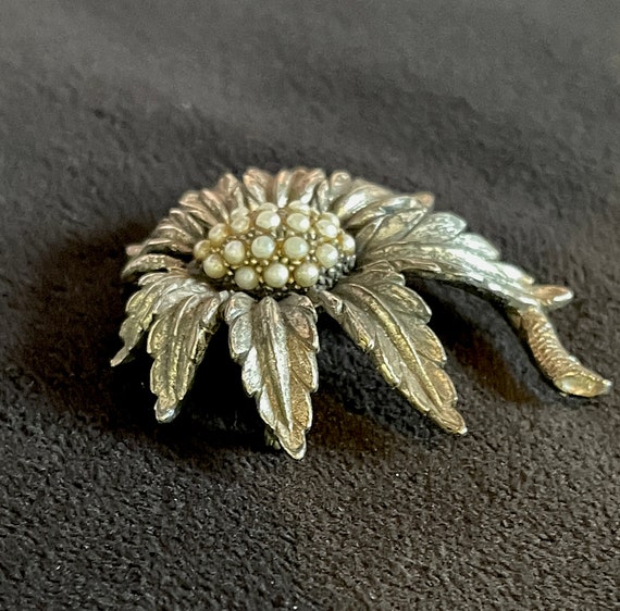 1950's Tortolani Exotic Textured 3D Flower Brooch… - image 2