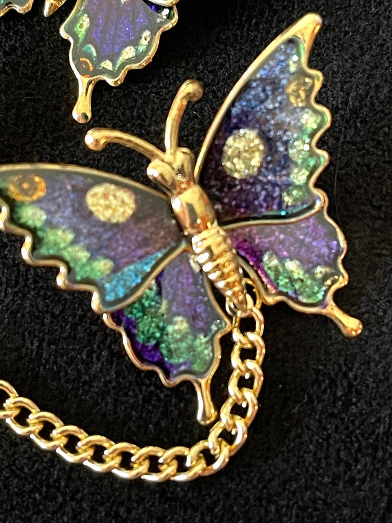 1950's-60's Metallic Enamel Butterfly Scatter Pin… - image 5