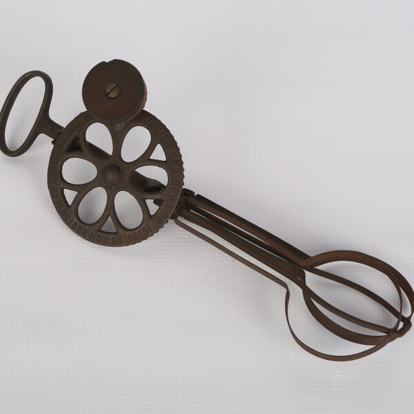 1891 DOVER EGG BEATER, Made in Boston, Pat. May 6th 1873, All-over Surface Rust Makes a Great Patina, Works Great.