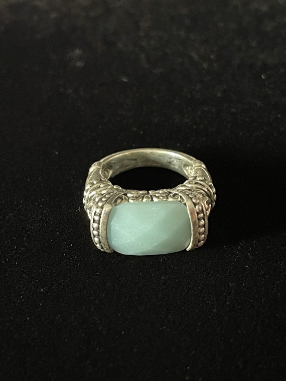 VTG Sterling Silver Chunky Rectangular Raised Orn… - image 1