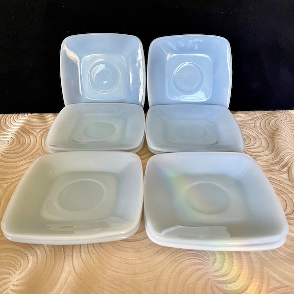 1950-1956 Fire King "Charm Azur Ite",  Delphite Saucers, (10) Sold Singly, Excellent Unused Condition, Size in Photo, Mid Century Glass