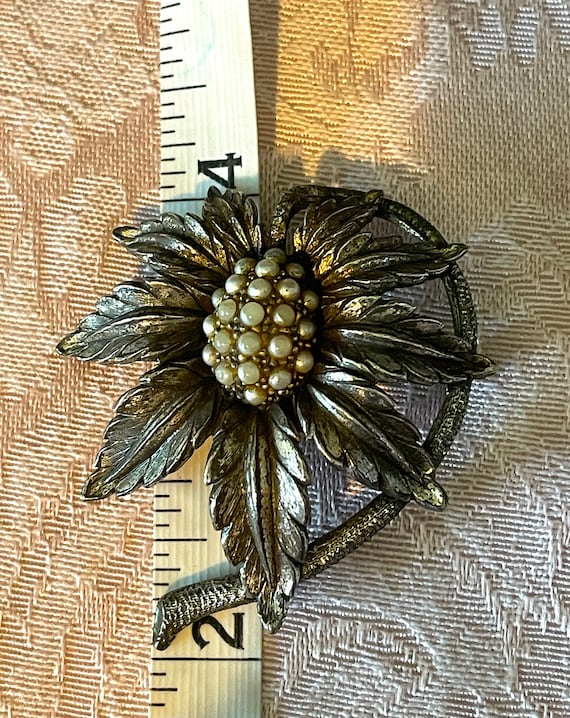 1950's Tortolani Exotic Textured 3D Flower Brooch… - image 6