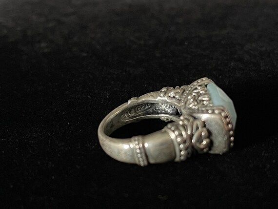 VTG Sterling Silver Chunky Rectangular Raised Orn… - image 5